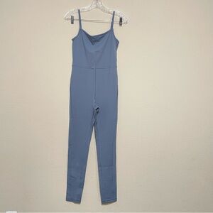 Aritzia Wilfred Free Divinity Jumpsuit Full Length Size Medium Blue Stretch